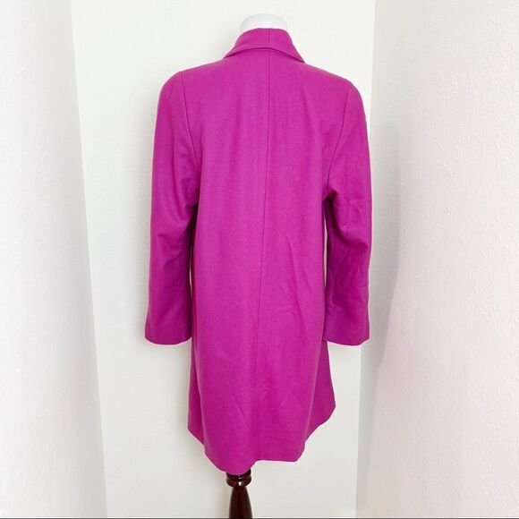 Vintage 80's Harve Barnerd Pink Wool Long Open Front Blazer Coat - Picture 8 of 12